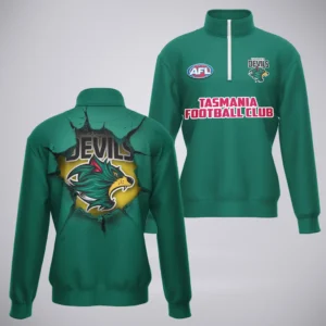 Tasmania  Football Club Quarter-Zip Sweatshirt  AFL 2025 For Fan Tasmania HVN1154TAS072125QZ