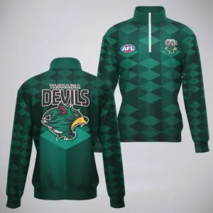 Tasmania  Football Club Quarter-Zip Sweatshirt  AFL 2025 For Fan Tasmania HVN1159TAS072425QZ