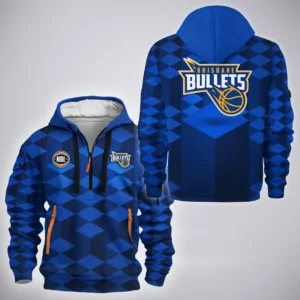 Brisbane Bullets Hoodie Half Zipper  NBL 2025 For Fan Brisbane Bullets HVN1161BB072425HODZ
