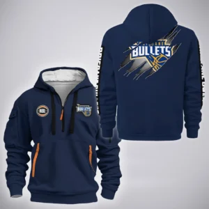 Brisbane Bullets Hoodie Half Zipper  NBL 2025 For Fan Brisbane Bullets HVN1162072525BBHODZ - Blue