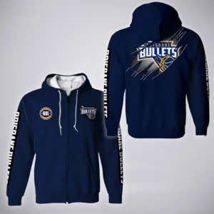 Brisbane Bullets Zipper Hoodie  NBL 2025 For Fan Brisbane Bullets HVN1162072525BB HVN1162072525BBZHD - Blue
