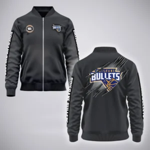 Brisbane Bullets Bomber Jacket  NBL 2025 For Fan Brisbane Bullets HVN1162072525BB HVN1162072525BBBOB - Gray