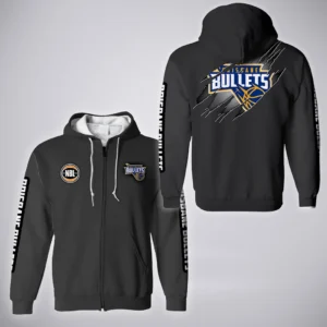 Brisbane Bullets Zipper Hoodie  NBL 2025 For Fan Brisbane Bullets HVN1162072525BB  HVN1162072525BBZHD - Gray