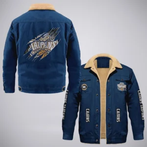 Cairns Taipans Jacket Fur Collar Fleece  NBL 2025 For Fan Cairns Taipans HVN1162072525CT HVN1162072525CTCFJ - Blue