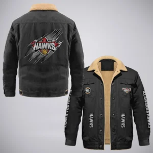Illawarra Hawks Jacket Fur Collar Fleece  NBL 2025 For Fan Illawarra Hawks HVN1162072525IH  HVN1162072525IH - Black