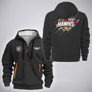 Illawarra Hawks Hoodie Half Zipper  NBL 2025 For Fan Illawarra Hawks HVN1162072525IHHODZ - Black