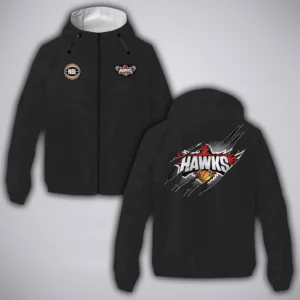 Illawarra Hawks Windbreaker Jacket  NBL 2025 For Fan Illawarra Hawks HVN1162072525IH HVN1162072525IHWB - Black