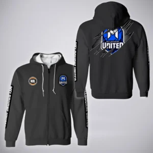 Melbourne United Zipper Hoodie  NBL 2025 For Fan Melbourne United HVN1162072525MU  HVN1162072525MUZHD - Gray