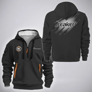 New Zealand Breakers Hoodie Half Zipper  NBL 2025 For Fan New Zealand Breakers HVN1162072525NBHODZ - Black