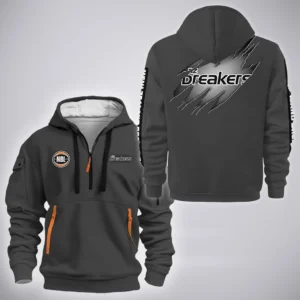 New Zealand Breakers Hoodie Half Zipper  NBL 2025 For Fan New Zealand Breakers HVN1162072525NBHODZ - Gray
