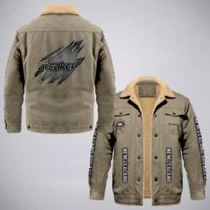 New Zealand Breakers Jacket Fur Collar Fleece  NBL 2025 For Fan New Zealand Breakers HVN1162072525NB HVN1162072525NBCFJ - Khaki