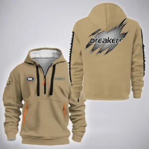 New Zealand Breakers Hoodie Half Zipper  NBL 2025 For Fan New Zealand Breakers HVN1162072525NBHODZ - Khaki