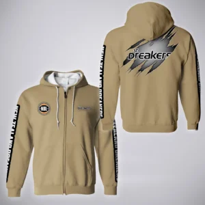 New Zealand Breakers Zipper Hoodie  NBL 2025 For Fan New Zealand Breakers HVN1162072525NB HVN1162072525NBZHD - Khaki