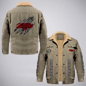 Perth Wildcats Jacket Fur Collar Fleece  NBL 2025 For Fan Perth Wildcats HVN1162072525PW HVN1162072525PWCFJ - Khaki