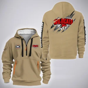 Perth Wildcats Hoodie Half Zipper  NBL 2025 For Fan Perth Wildcats HVN1162072525PWHODZ - Khaki