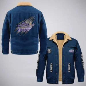 Sydney Kings Jacket Fur Collar Fleece  NBL 2025 For Fan Sydney Kings HVN1162072525SK HVN1162072525SKCFJ - Blue