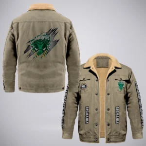 Tasmania JackJumpers Jacket Fur Collar Fleece  NBL 2025 For Fan Tasmania JackJumpers HVN1162072525TJ HVN1162072525TJCFJ - Khaki