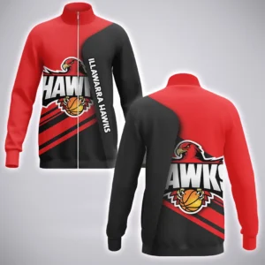 Illawarra Hawks Stand Collar Jacket  NBL 2025 For Fan Illawarra Hawks HVN1163IH072525SCJ