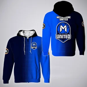 Melbourne United Zipper Hoodie  NBL 2025 For Fan Melbourne United HVN1164MU072525ZHD