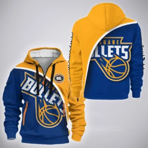 Brisbane Bullets Hoodie Half Zipper  NBL 2025 For Fan Brisbane Bullets HVN1165BB072925HODZ