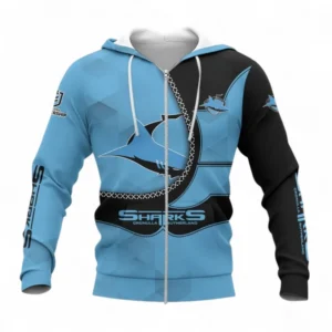 Cronulla Sharks Zipper Hoodie, All Over Print Zipper Hoodie For Sport Fan NRL137072525000-Zipper Hoodie