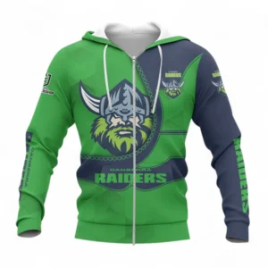 Canberra Raiders Zipper Hoodie, All Over Print Zipper Hoodie For Sport Fan NRL137072525003-Zipper Hoodie