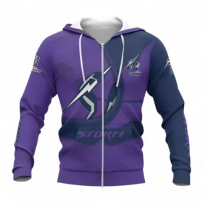 Melbourne Storm Zipper Hoodie, All Over Print Zipper Hoodie For Sport Fan NRL137072525015-Zipper Hoodie