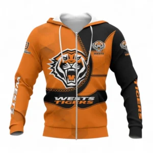 Wests Tigers Zipper Hoodie, All Over Print Zipper Hoodie For Sport Fan NRL137072525016-Zipper Hoodie