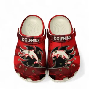 Dolphins Fans Gift Crocs, All Over Print Crocs For Sport Fan, Custom Name NRL137072525021-White