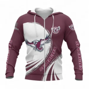 Manly Warringah Sea Eagles Zipper Hoodie, All Over Print Zipper Hoodie For Sport Fan NRL137072625174-Zipper Hoodie
