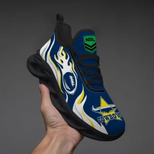 North Queensland Cowboys Fans Gift Max Soul Shoes, All Over Print Max Soul Shoes For Sport Fan, Custom Name NRL149071725111-Black