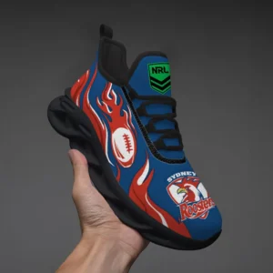 Sydney Roosters Fans Gift Max Soul Shoes, All Over Print Max Soul Shoes For Sport Fan, Custom Name NRL149071725121-Black