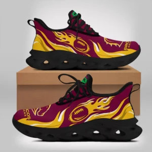 Brisbane Broncos Fans Gift Max Soul Shoes, All Over Print Max Soul Shoes For Sport Fan, Custom Name NRL149071725122-Black