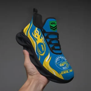 Parramatta Eels Fans Gift Max Soul Shoes, All Over Print Max Soul Shoes For Sport Fan, Custom Name NRL149071725123-Black