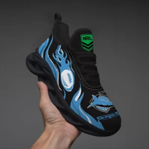 Cronulla Sharks Fans Gift Max Soul Shoes, All Over Print Max Soul Shoes For Sport Fan, Custom Name NRL149071725125-Black