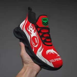 Redcliffe Dolphins Fans Gift Max Soul Shoes, All Over Print Max Soul Shoes For Sport Fan, Custom Name NRL149071725127-Black
