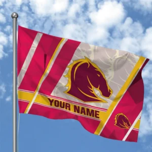 Brisbane Broncos Flag, All Over Print Flag For Sport Fan, Custom Name NRL151071825341