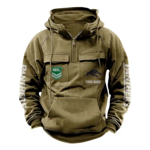 Penrith PanthersTactical Quarter Zip Hoodie, All Over Print Tactical Quarter Zip Hoodie NRL159070725333-Khaki