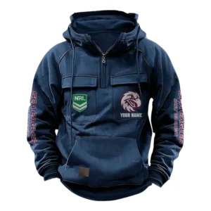 Manly Warringah Sea EaglesTactical Quarter Zip Hoodie, All Over Print Tactical Quarter Zip Hoodie NRL159070725335-Dark Blue
