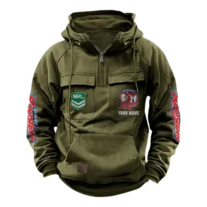 Sydney RoostersTactical Quarter Zip Hoodie, All Over Print Tactical Quarter Zip Hoodie NRL159070725337-Army Green