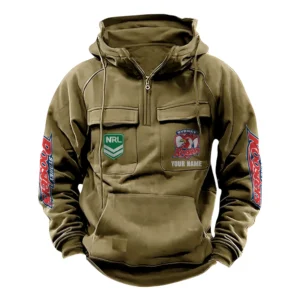 Sydney RoostersTactical Quarter Zip Hoodie, All Over Print Tactical Quarter Zip Hoodie NRL159070725337-Khaki