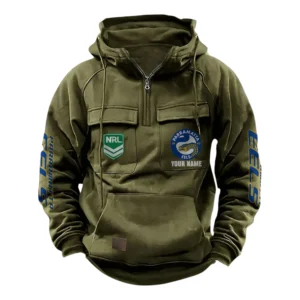 Parramatta EelsTactical Quarter Zip Hoodie, All Over Print Tactical Quarter Zip Hoodie NRL159070725340-Army Green