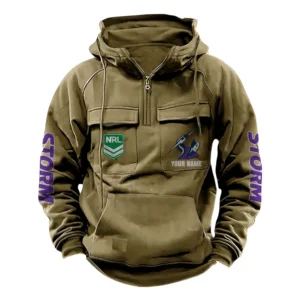 Melbourne StormTactical Quarter Zip Hoodie, All Over Print Tactical Quarter Zip Hoodie NRL159070725342-Khaki