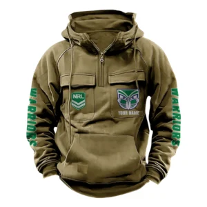New Zealand WarriorsTactical Quarter Zip Hoodie, All Over Print Tactical Quarter Zip Hoodie NRL159070725346-Khaki