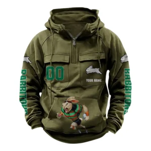 South Sydney RabbitohsTactical Quarter Zip Hoodie, All Over Print Tactical Quarter Zip Hoodie NRL161070825111-Army Green