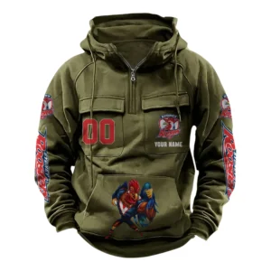 Sydney RoostersTactical Quarter Zip Hoodie, All Over Print Tactical Quarter Zip Hoodie NRL161070825115-Army Green