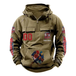 Sydney RoostersTactical Quarter Zip Hoodie, All Over Print Tactical Quarter Zip Hoodie NRL161070825115-Khaki