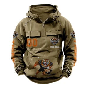 Wests TigersTactical Quarter Zip Hoodie, All Over Print Tactical Quarter Zip Hoodie NRL161070825116-Khaki
