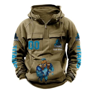 Gold Coast TitansTactical Quarter Zip Hoodie, All Over Print Tactical Quarter Zip Hoodie NRL161070825118-Khaki