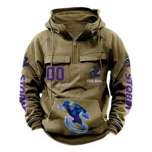 Melbourne StormTactical Quarter Zip Hoodie, All Over Print Tactical Quarter Zip Hoodie NRL161070825120-Khaki